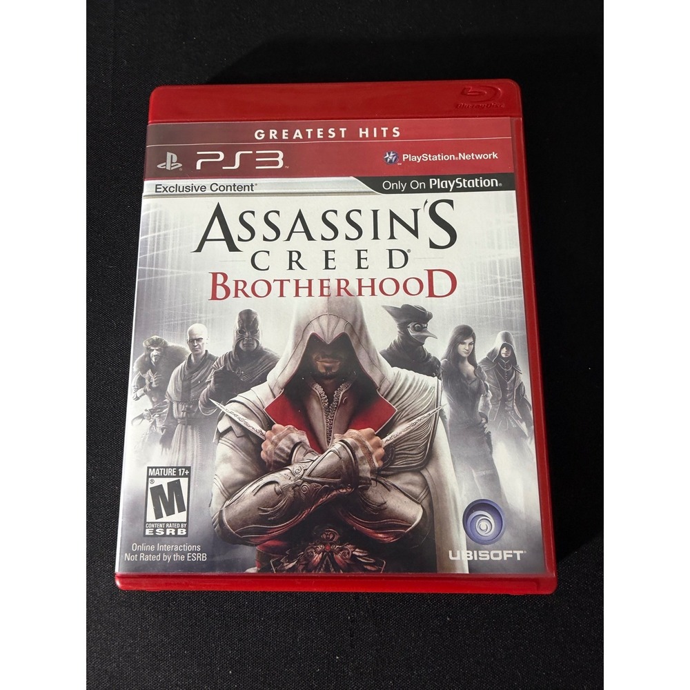 Ubisoft Assassins Creed Brotherhood PS3 Red Case Excellent Greatest Hits Action